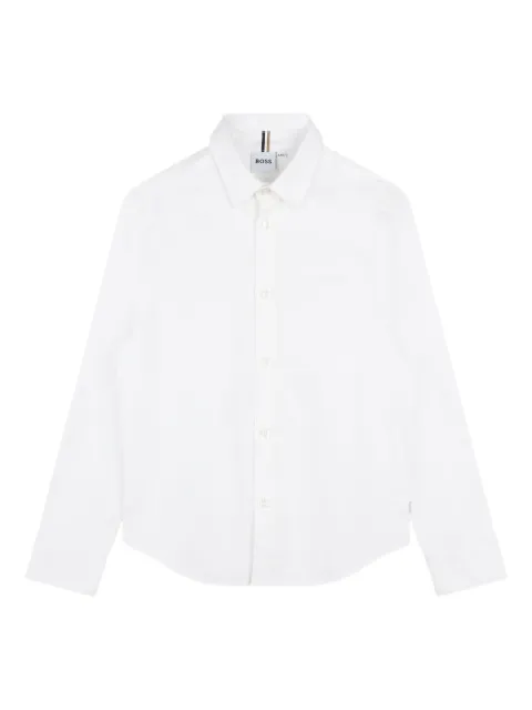 BOSS Kidswear long-sleeved logo-embroidered shirt