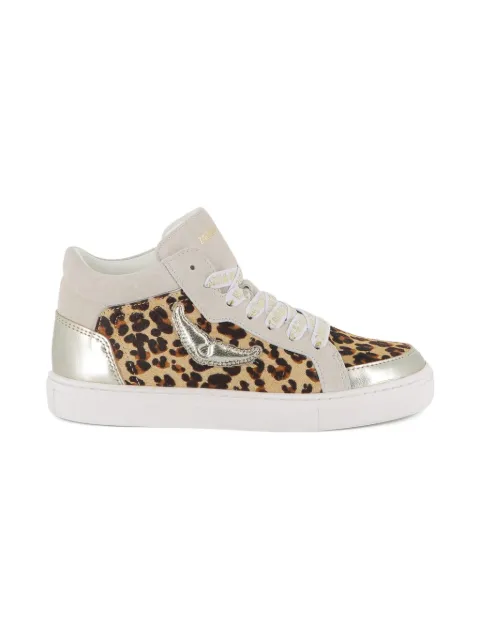 Zadig & Voltaire Kids leopard-print suede sneakers