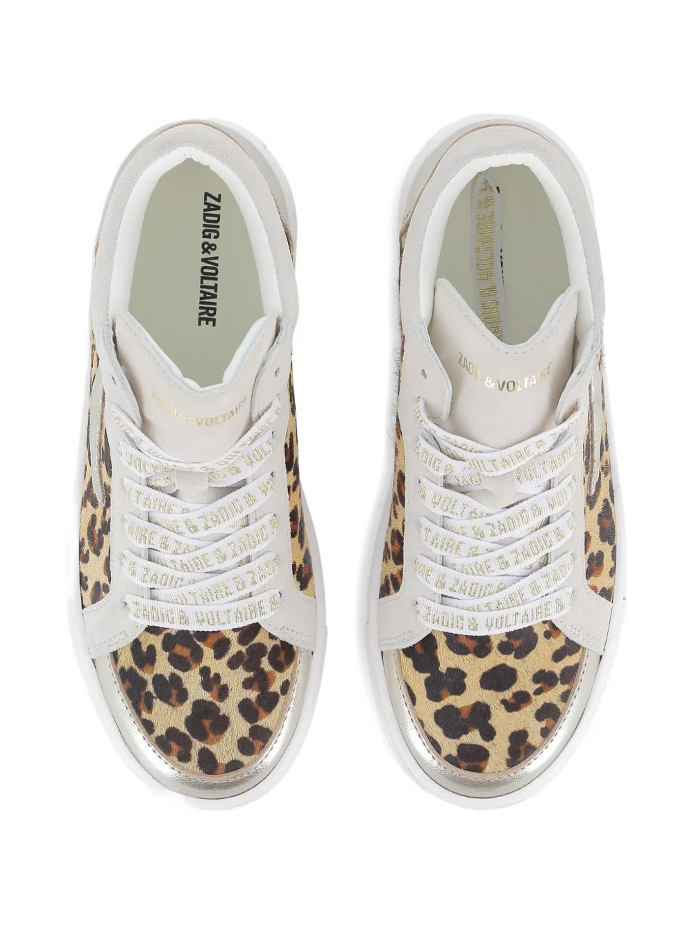 Zadig & Voltaire Kids Sneakers met luipaardprint Beige