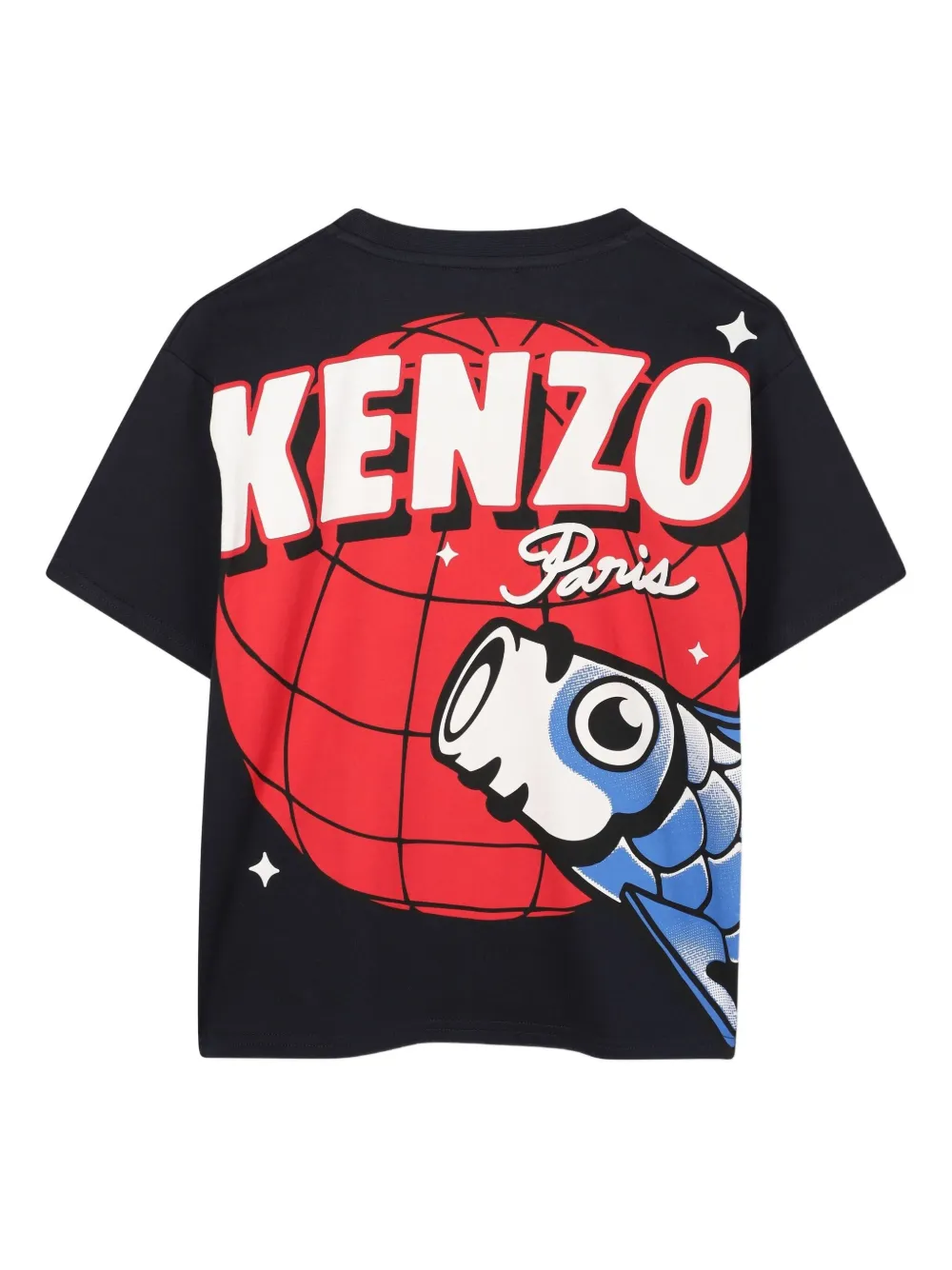 Kenzo Kids T-shirt met grafische print Blauw