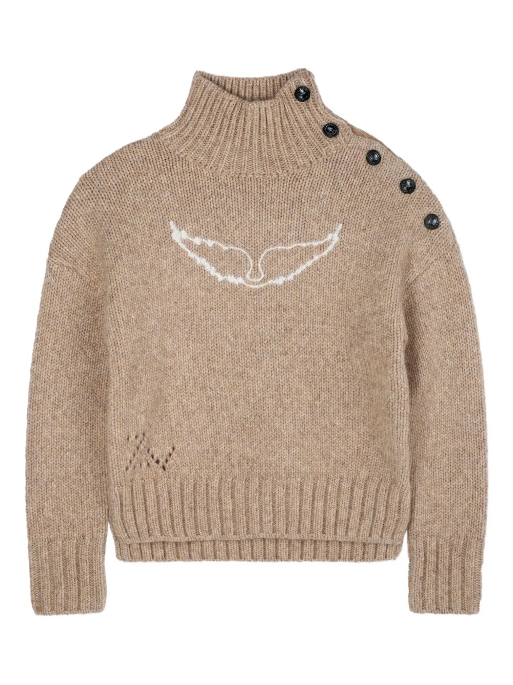 Zadig & Voltaire Kids Coltrui met knoopdetail Bruin