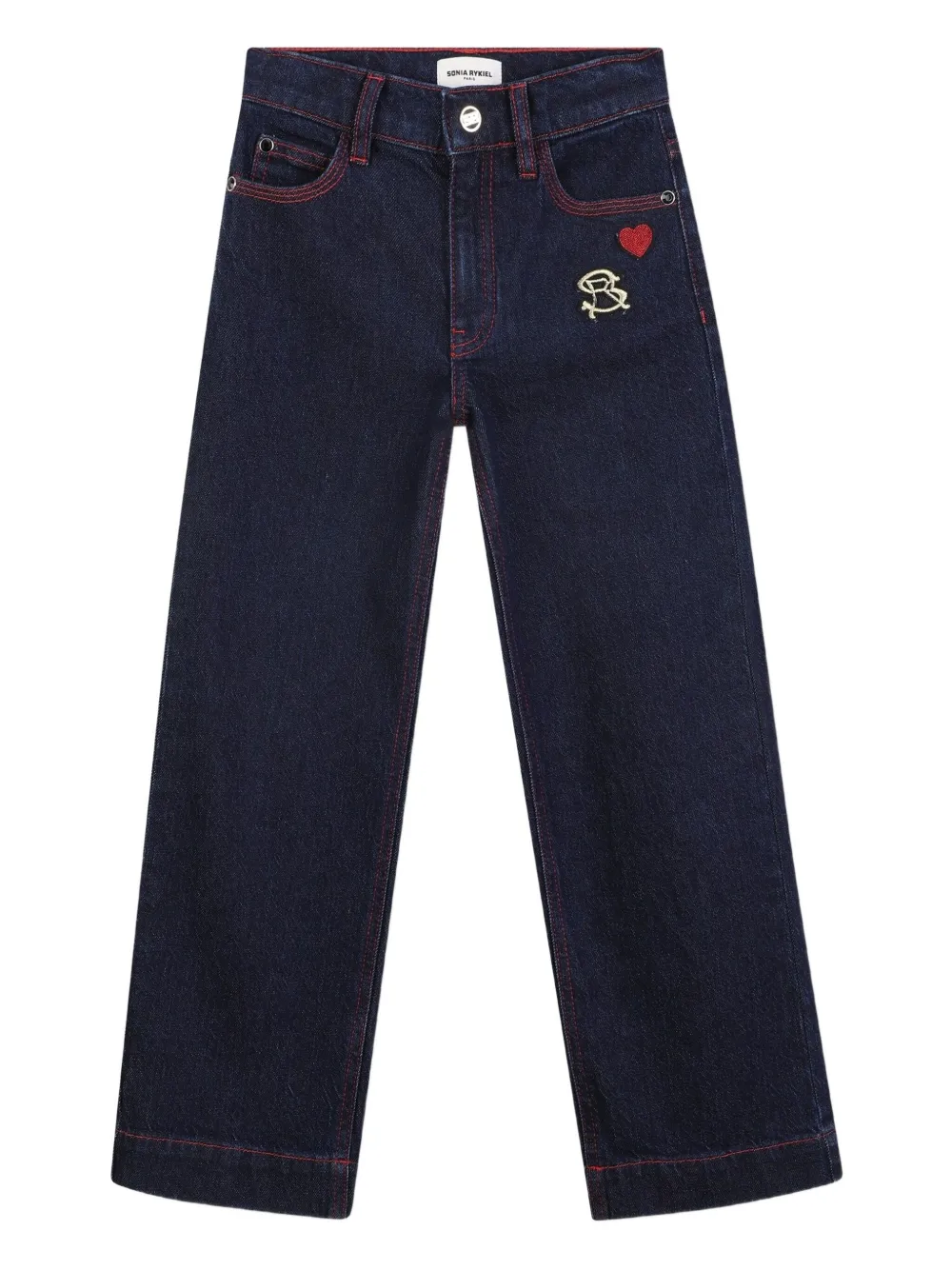 Sonia Rykiel Enfant Kids' Heart-embroidered Jeans