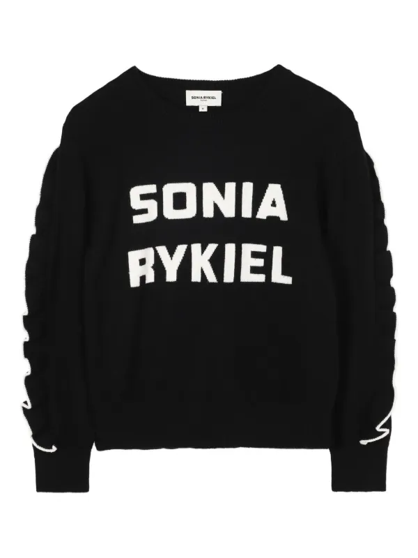 SONIA RYKIEL ENFANT Slogan Knitted Sweater | Black | FARFETCH