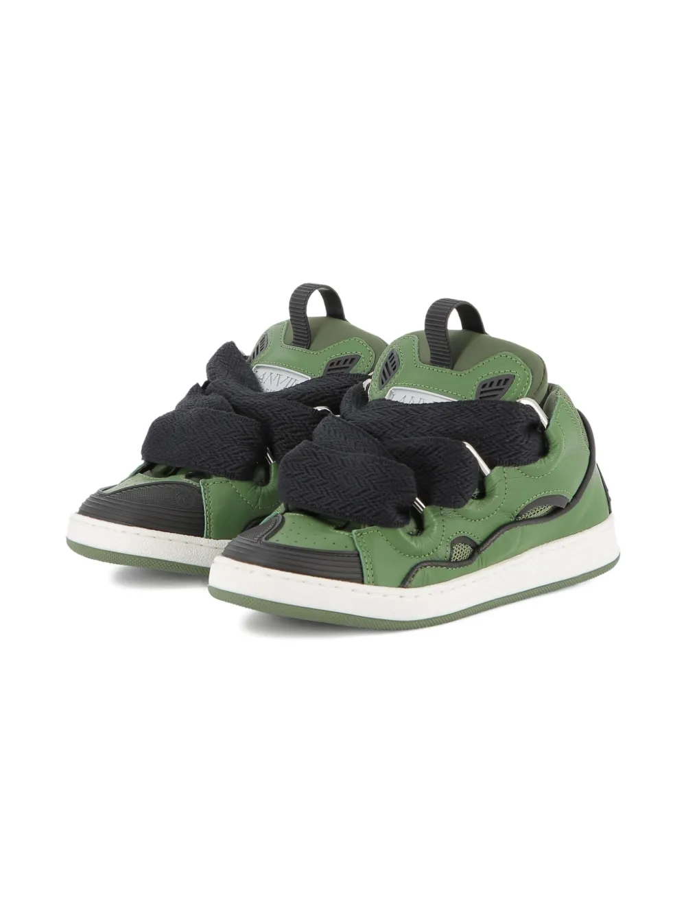 Lanvin Enfant Curb panelled sneakers Green