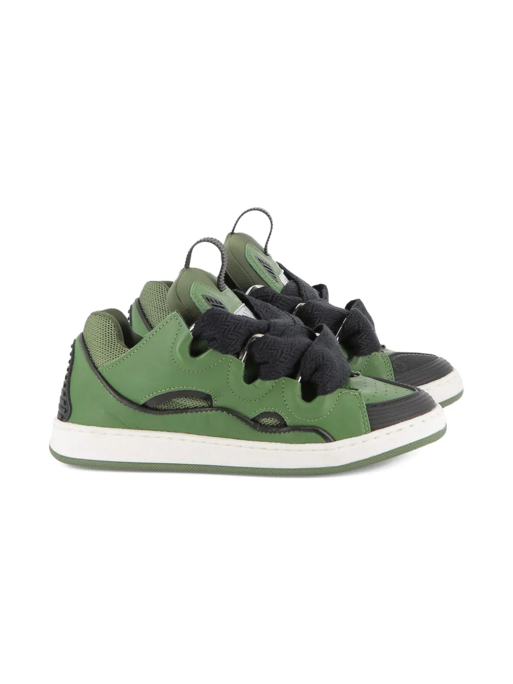 Lanvin Enfant Curb panelled sneakers Green
