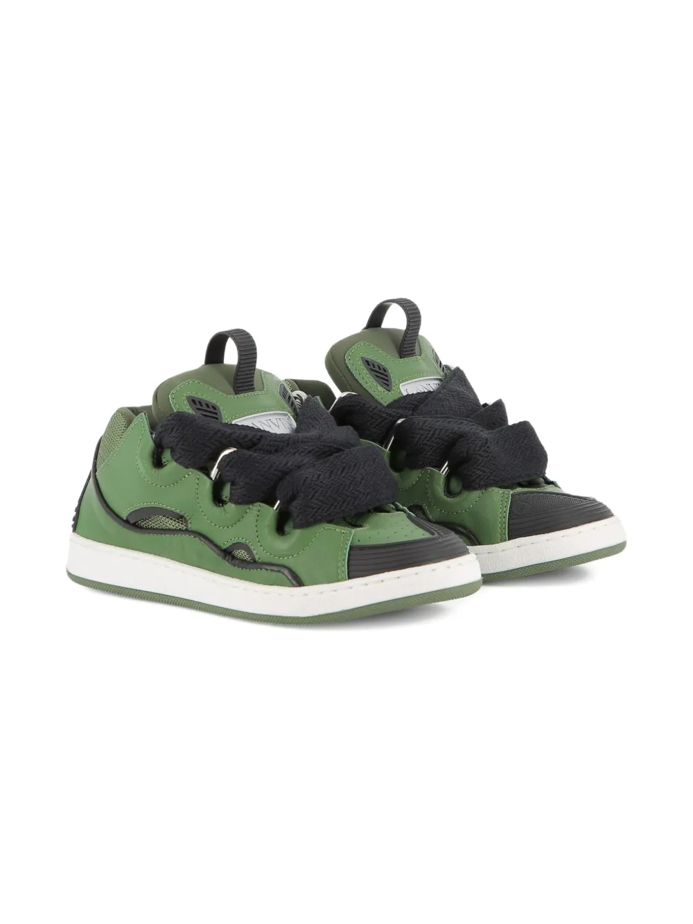 Lanvin Enfant Curb panelled sneakers Green