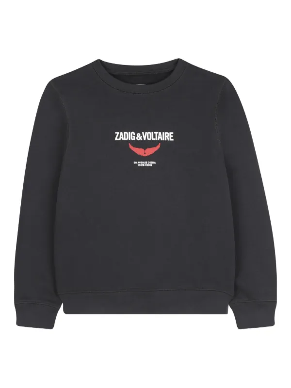 Zadig Voltaire Kids Graphic Print Sweatshirt Black FARFETCH ID
