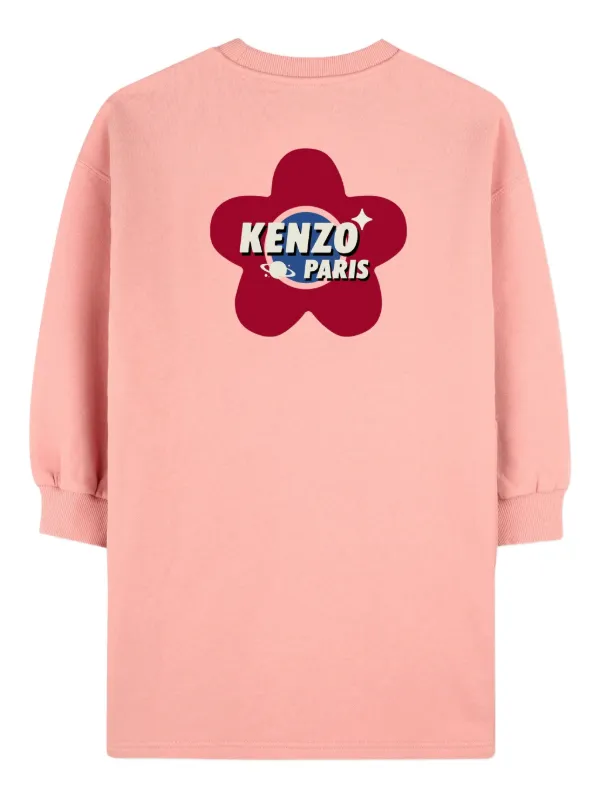 open lace back dress Kenzo Kids Baby Girls Pink Logo Sweater Dress