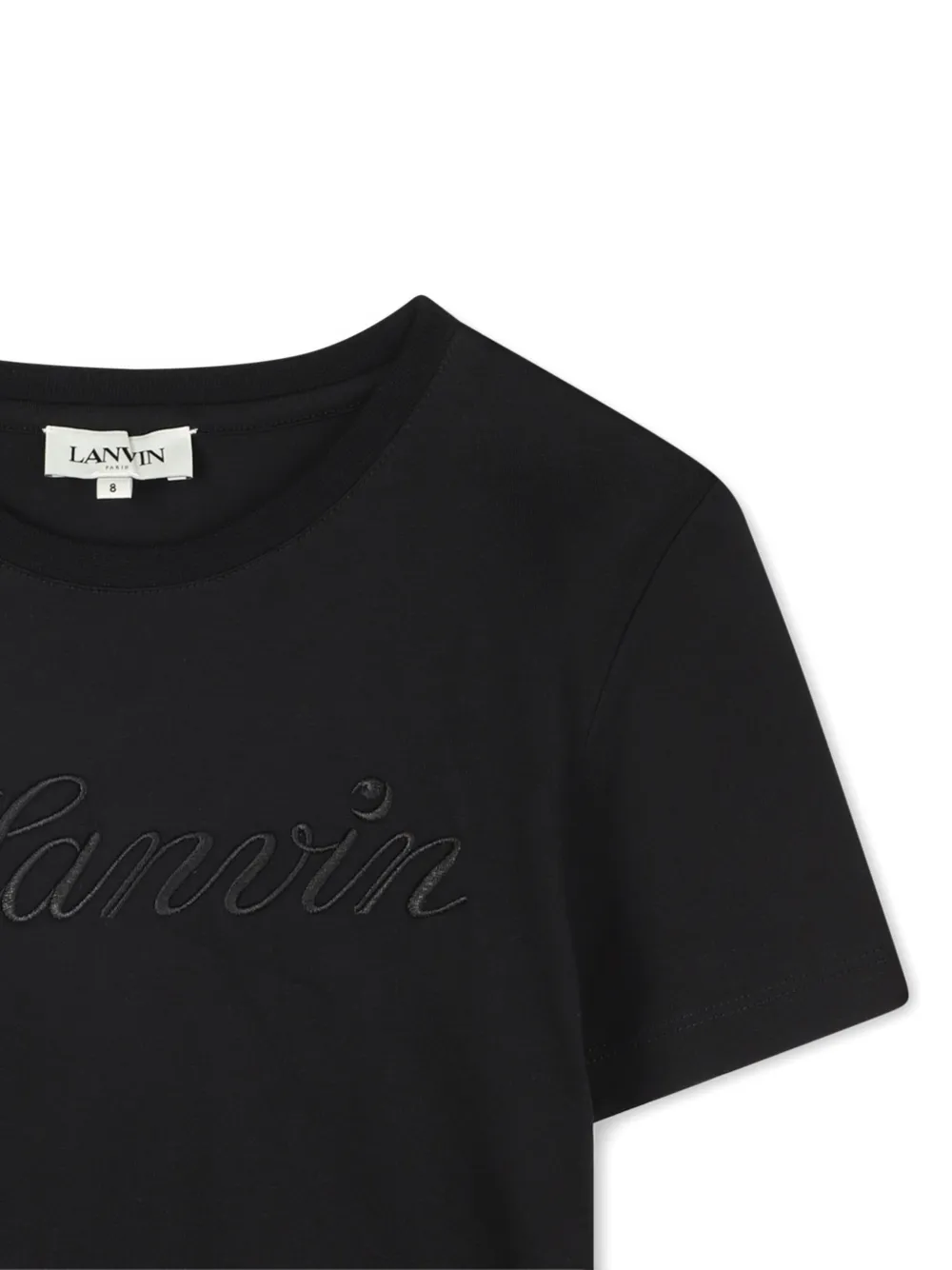 Lanvin Enfant T-shirt met geborduurd logo Zwart
