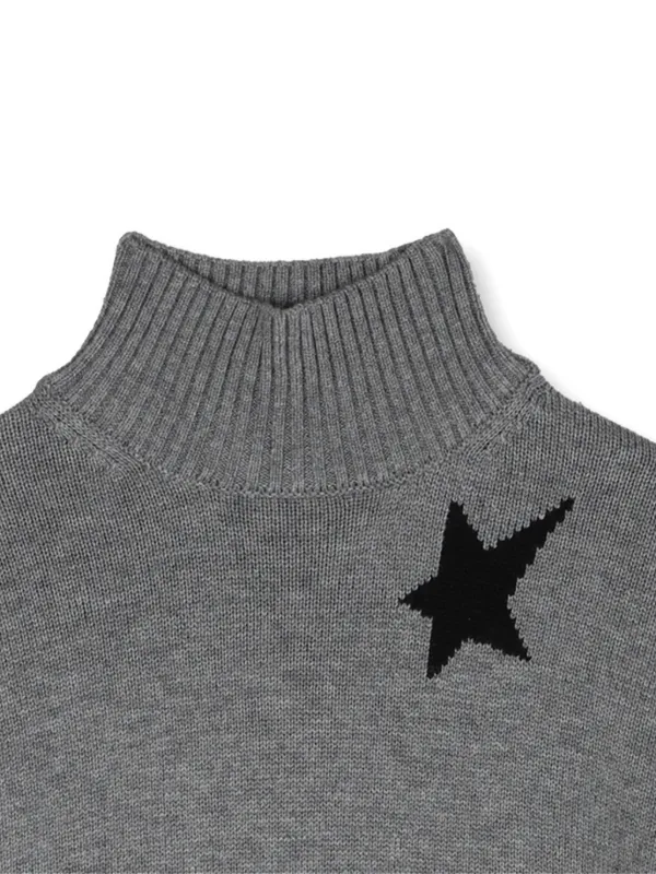 Zadig Voltaire Kids Pull En Maille Intarsia à Col Montant Gris