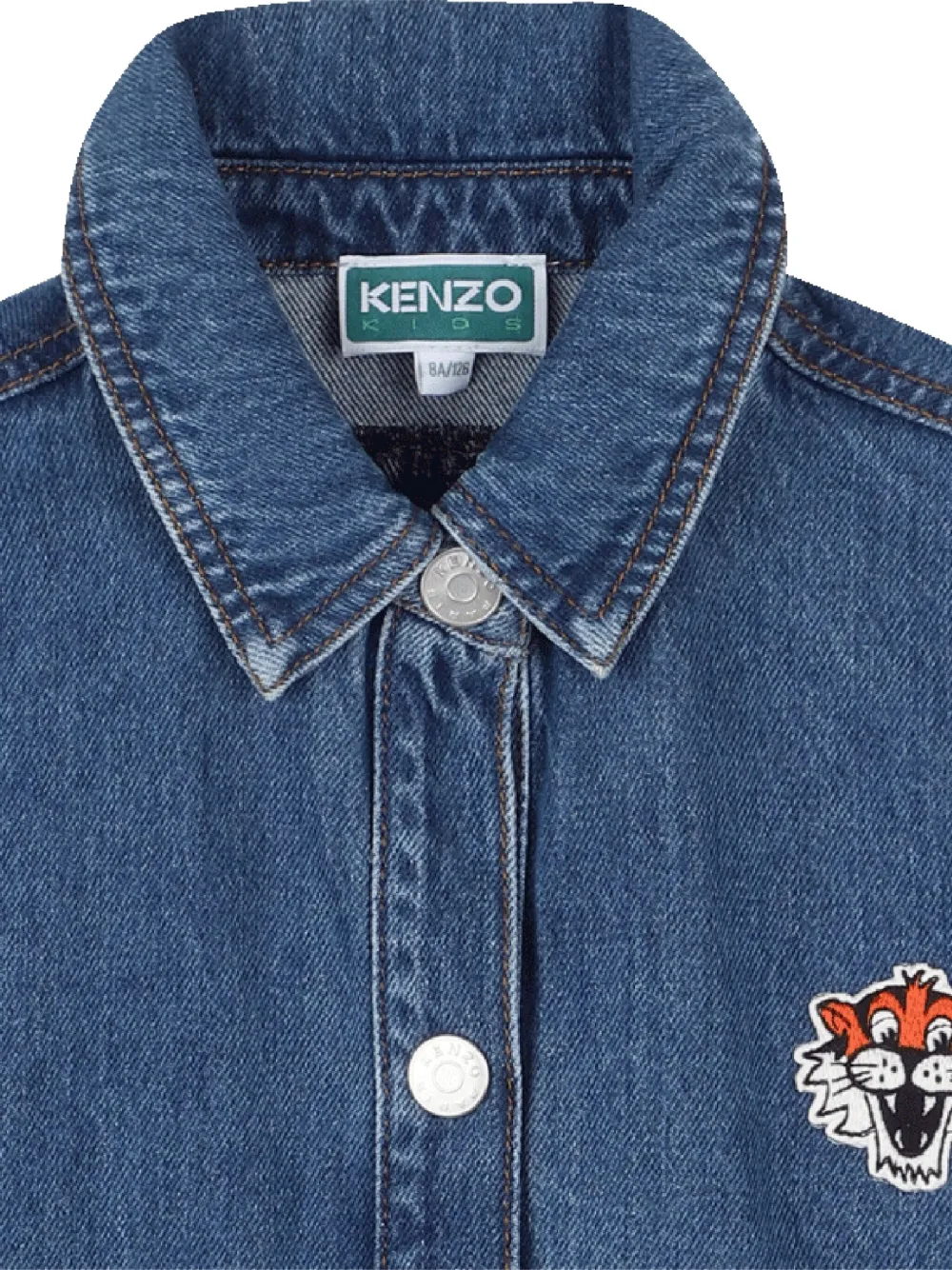 Kenzo Kids Spijkershirt met borduurwerk Blauw