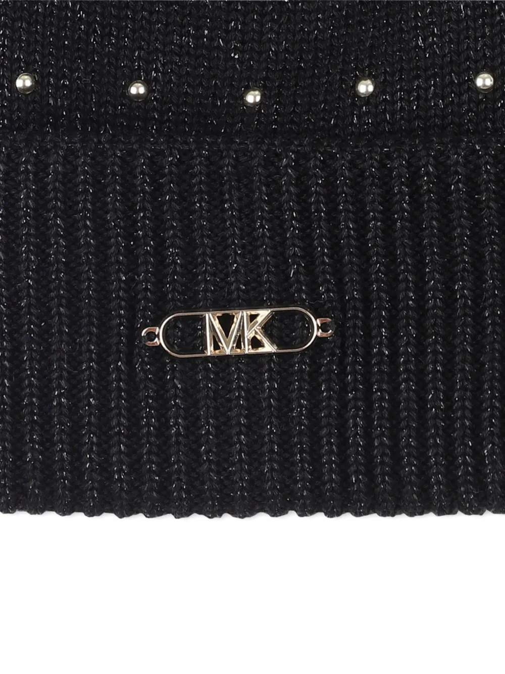 Michael Kors Kids Muts met pompon en logoplakkaat Zwart