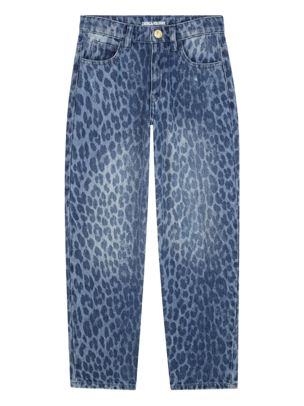 Zadig & Voltaire Kids Jeans met luipaardprint Blauw