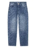 Zadig & Voltaire Kids leopard-print jeans - Blue