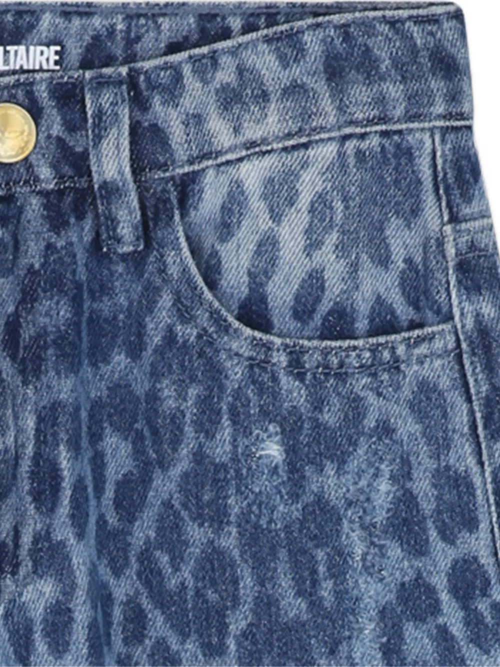 Zadig & Voltaire Kids Jeans met luipaardprint Blauw