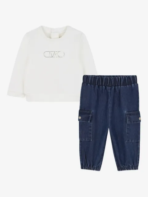 Michael Kors Kids ensemble sweat-pantalon cargo à logo strassé