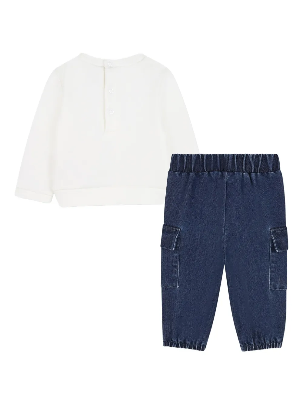 Michael Kors Kids Sweater en cargo broek met verfraaid logo Wit