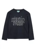 Kenzo Kids logo-print long-sleeve top - Blue