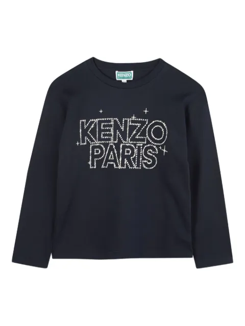 Kenzo Kids logo-print long-sleeve top