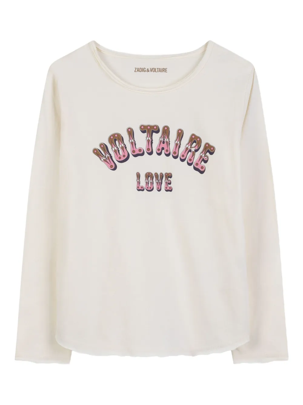 Zadig & Voltaire Kids T-shirt met print en lange mouwen Wit
