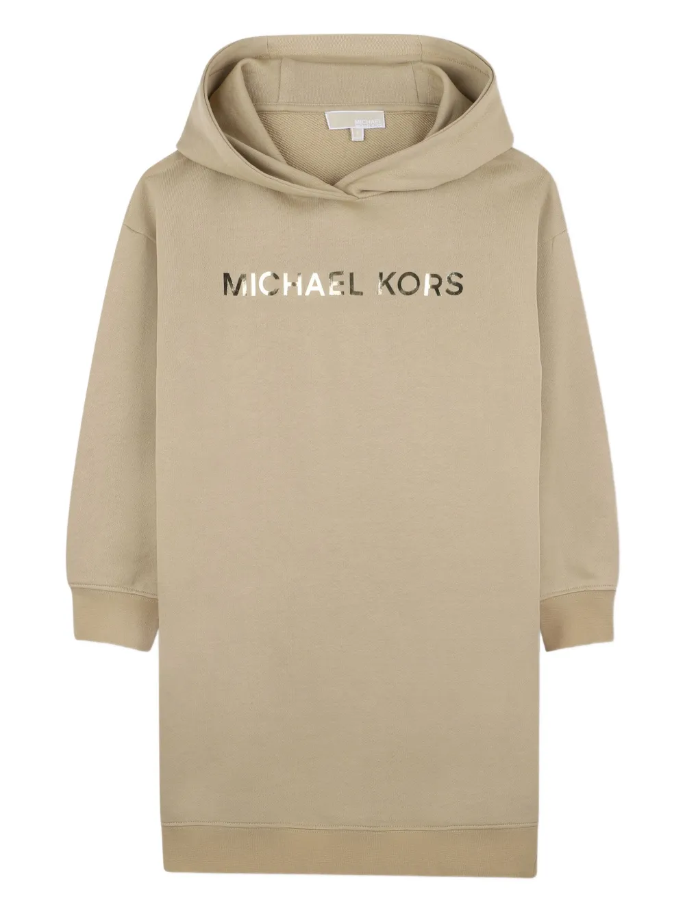 Michael Kors Kids' Logo-lettering Hooded Dress In Brown