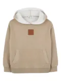 Lanvin Enfant logo-patch hoodie - Neutrals