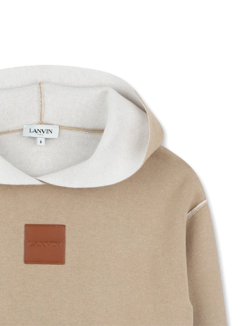 Lanvin Enfant Logo-patch Hoodie In Brown