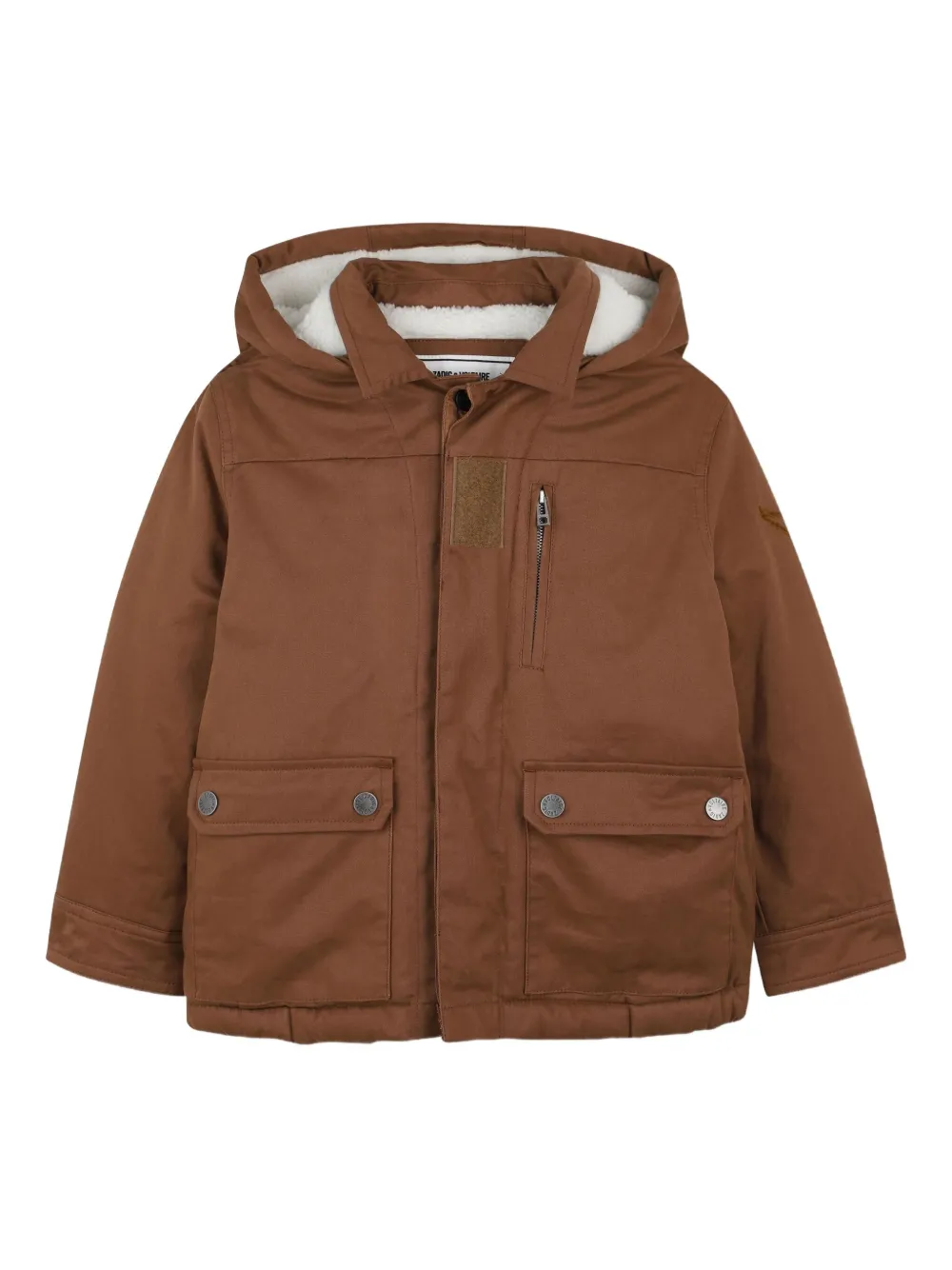 Zadig & Voltaire Kids Jack met capuchon en zakken Bruin