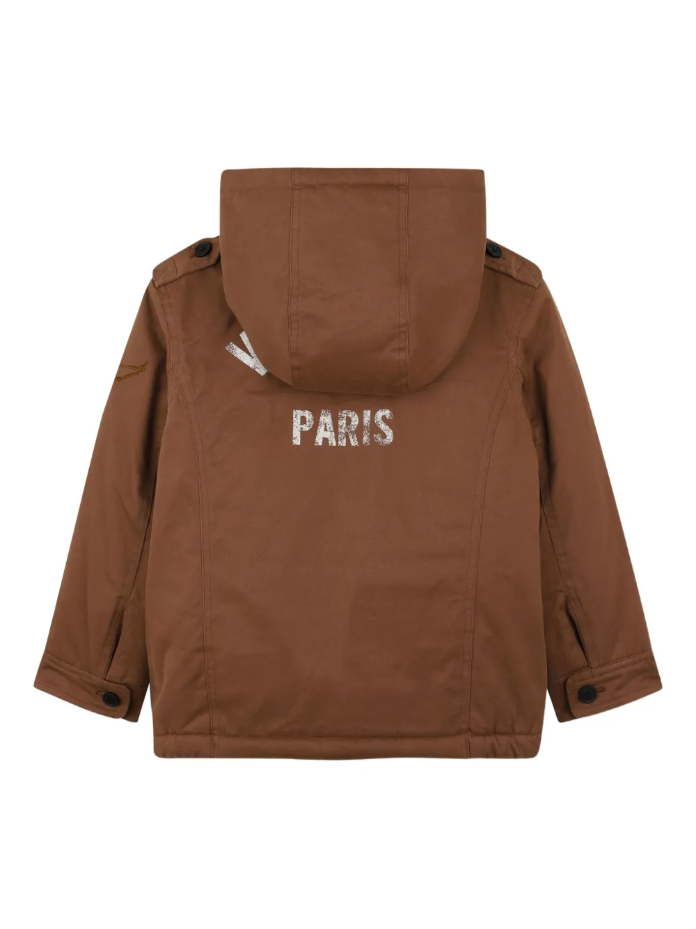 Zadig & Voltaire Kids Jack met capuchon en zakken Bruin