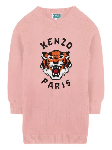 Kenzo Kids tiger-jacquard knitted dress