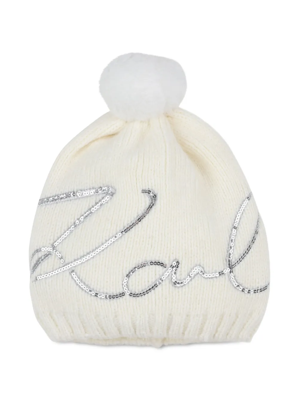Karl Lagerfeld Kids Muts met logo Wit