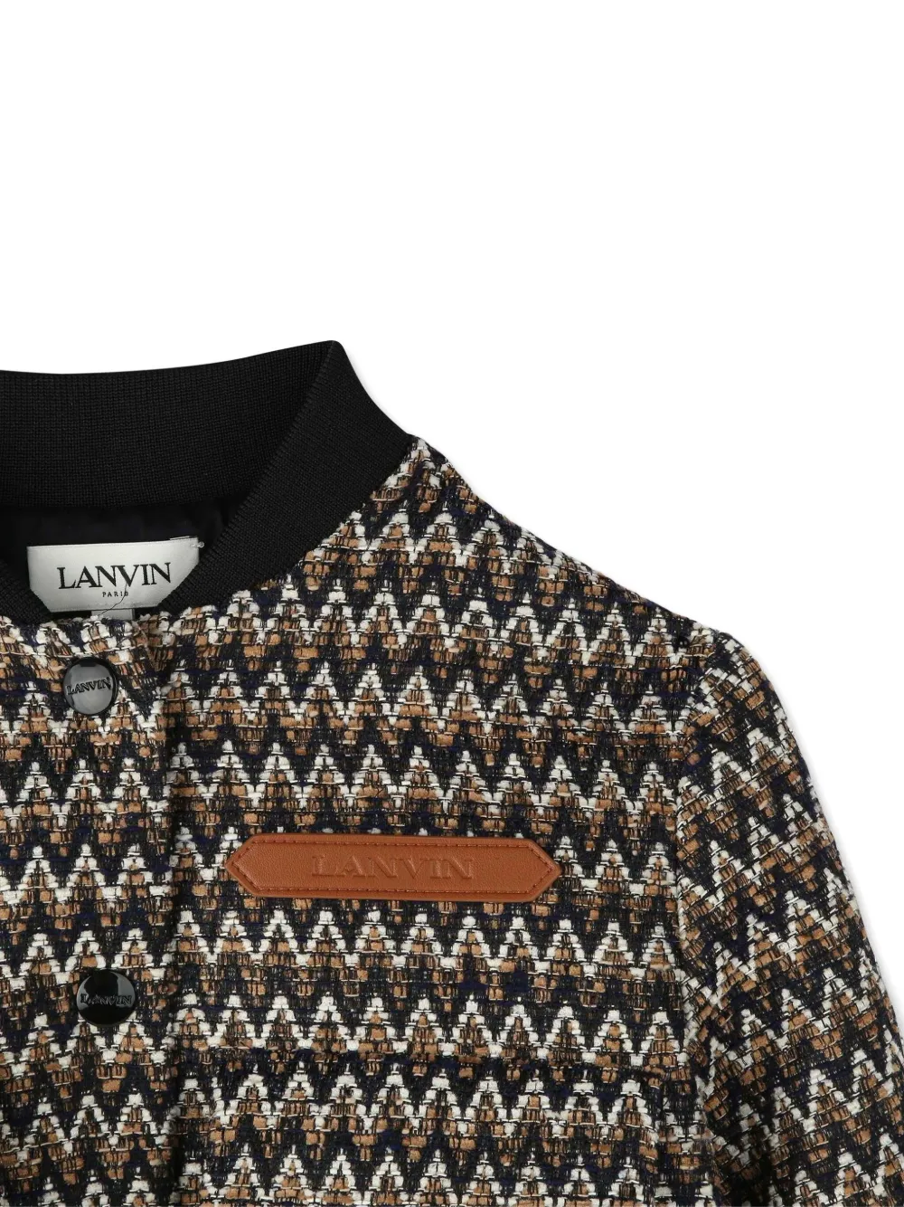 Lanvin Enfant Bomberjack met zigzag-patroon Zwart