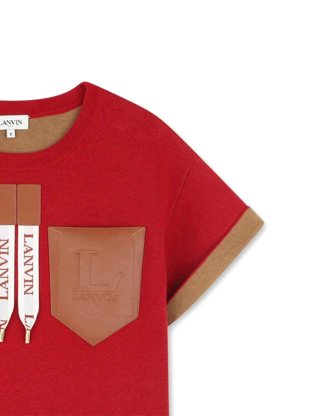 Lanvin Enfant Jurk met colourblocking en zak Rood