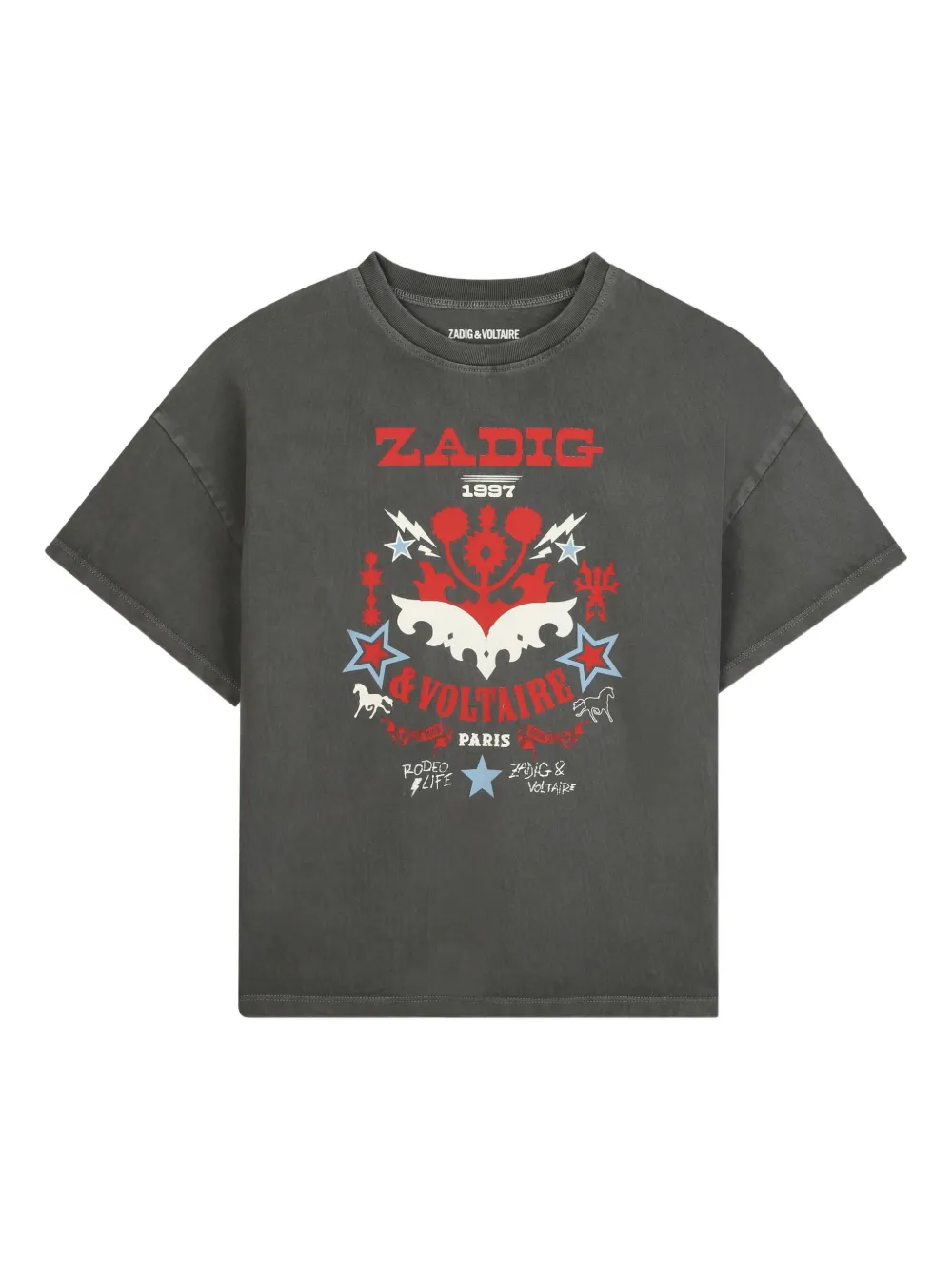 Zadig & Voltaire Kids T-shirt met grafische print Grijs