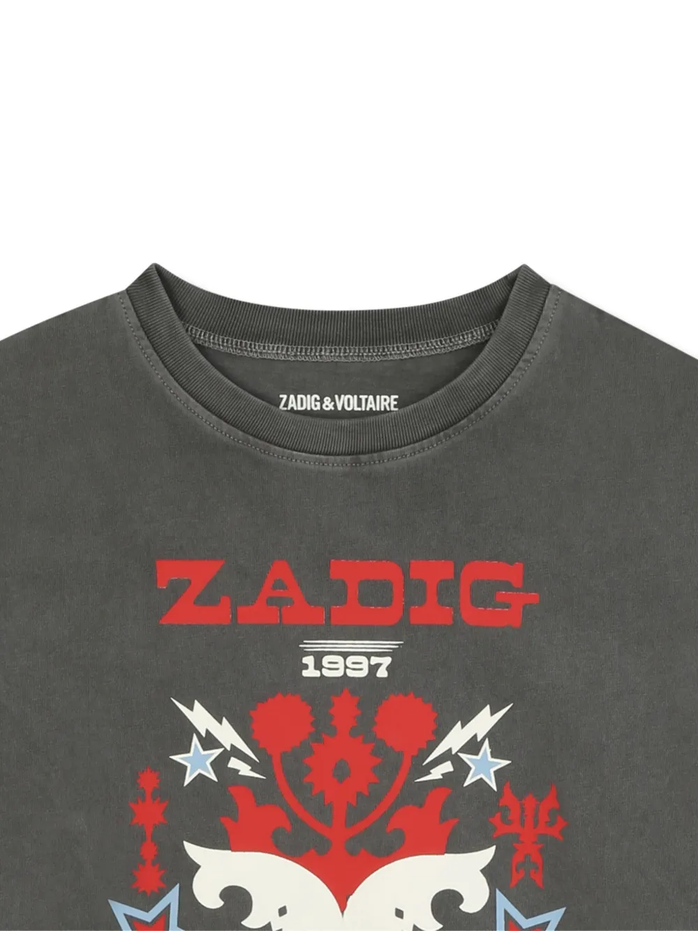 Zadig & Voltaire Kids T-shirt met grafische print Grijs