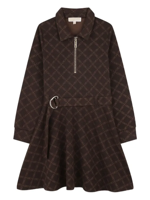 Michael Kors Kids half-zip Dress Brown FARFETCH IN
