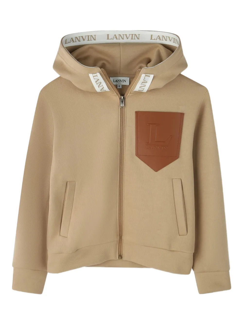 Lanvin Enfant Hoodie met rits Beige
