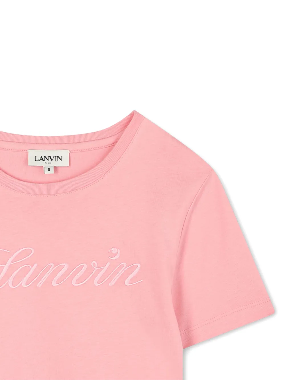 Lanvin Enfant T-shirt met geborduurd logo Roze