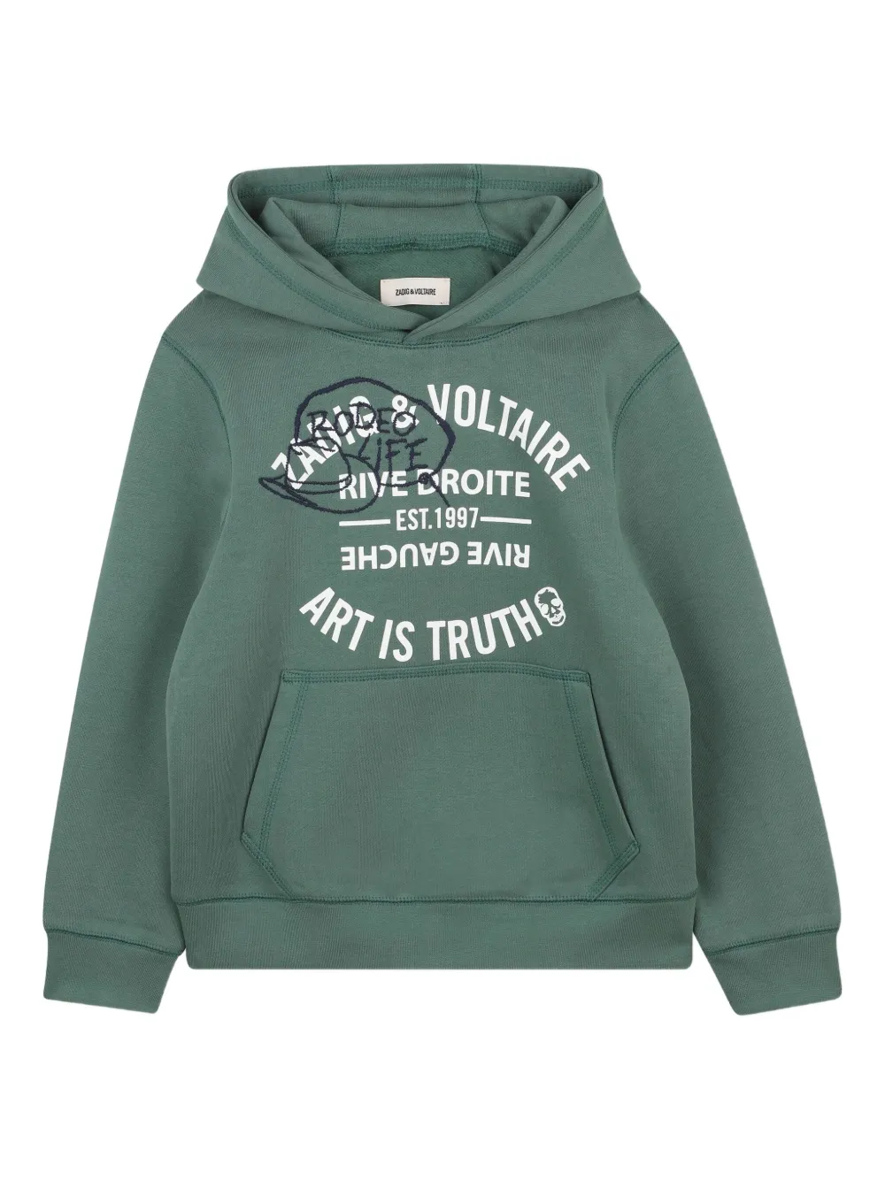 Zadig & Voltaire Kids Hoodie met print Groen