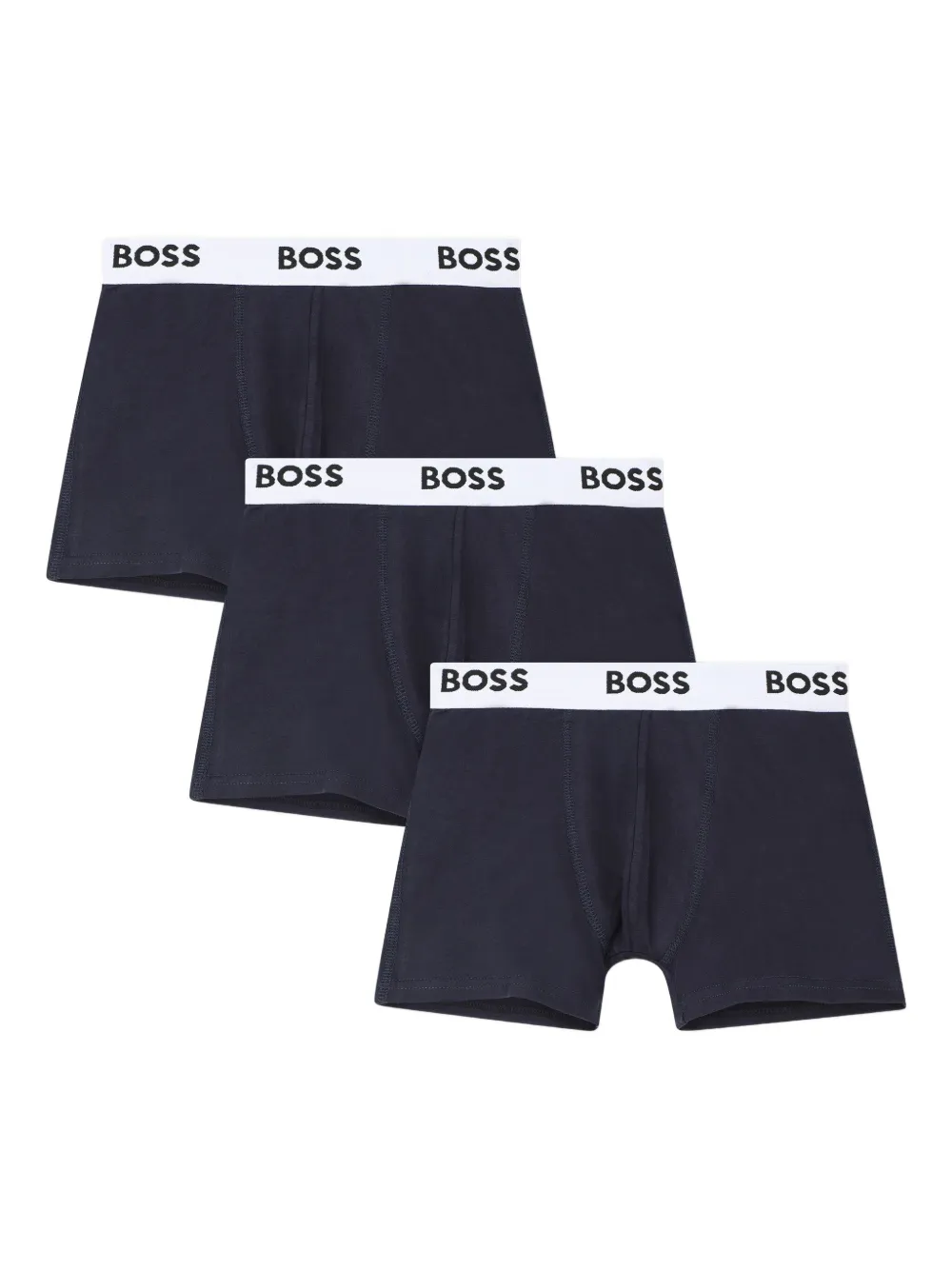BOSS Kidswear Drie boxershorts met logoband Blauw