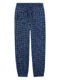 Kenzo Kids Tiger-print checked tracksuit bottom - Blue