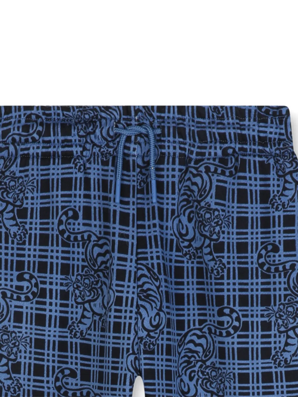 Kenzo Kids Geruite trainingsbroek met tijgerprint Blauw