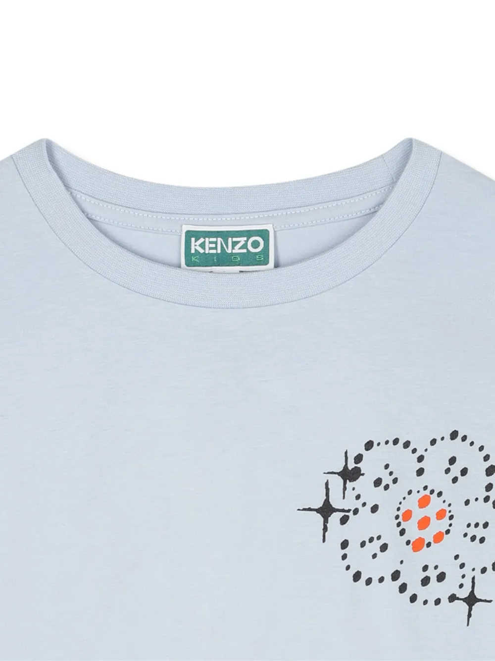 Kenzo Kids T-shirt met bloemenprint Blauw
