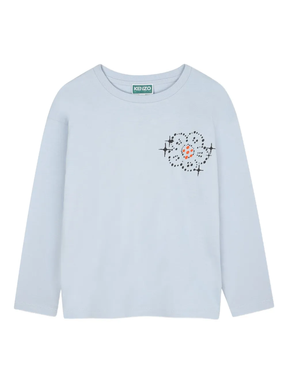 Kenzo Kids フローラル ロングTシャツ - ブルー Kenzo Kids フローラル ロングTシャツ - ブルー