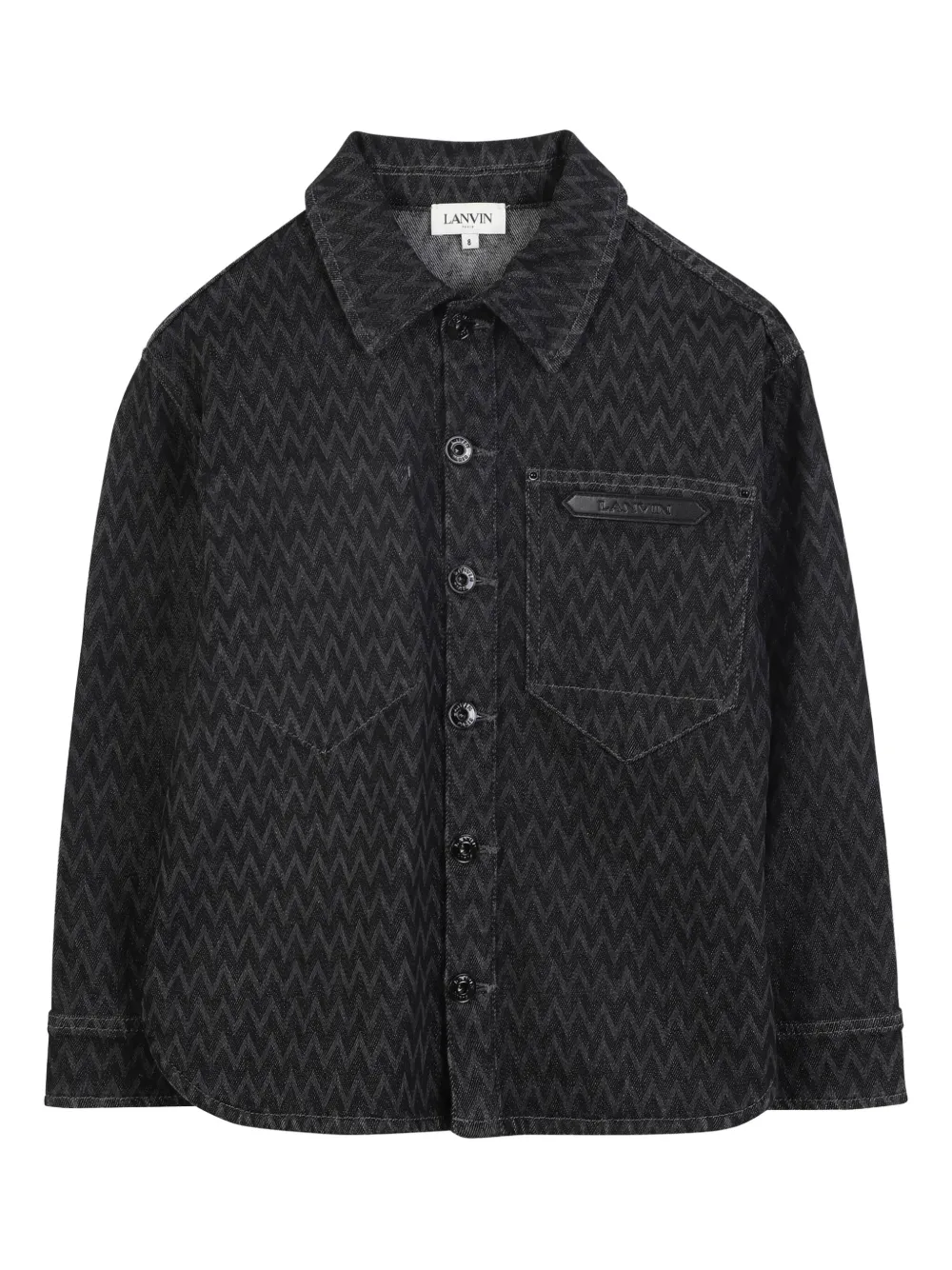 Lanvin Enfant Shirt met zigzag-patroon Zwart