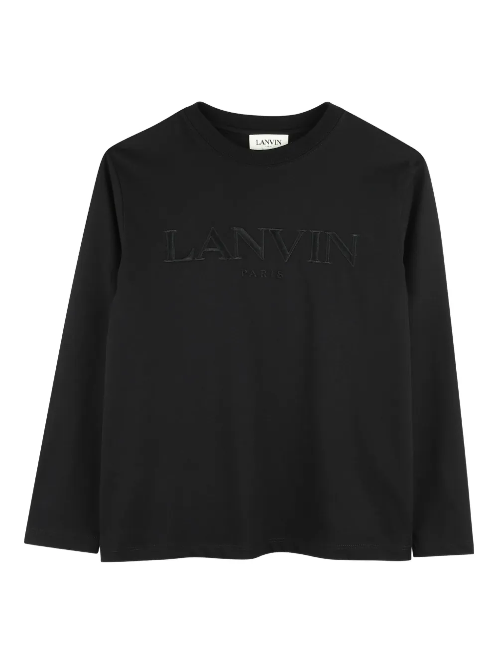 Lanvin Enfant logo-embroidered long-sleeve T-shirt | Black | Image 1