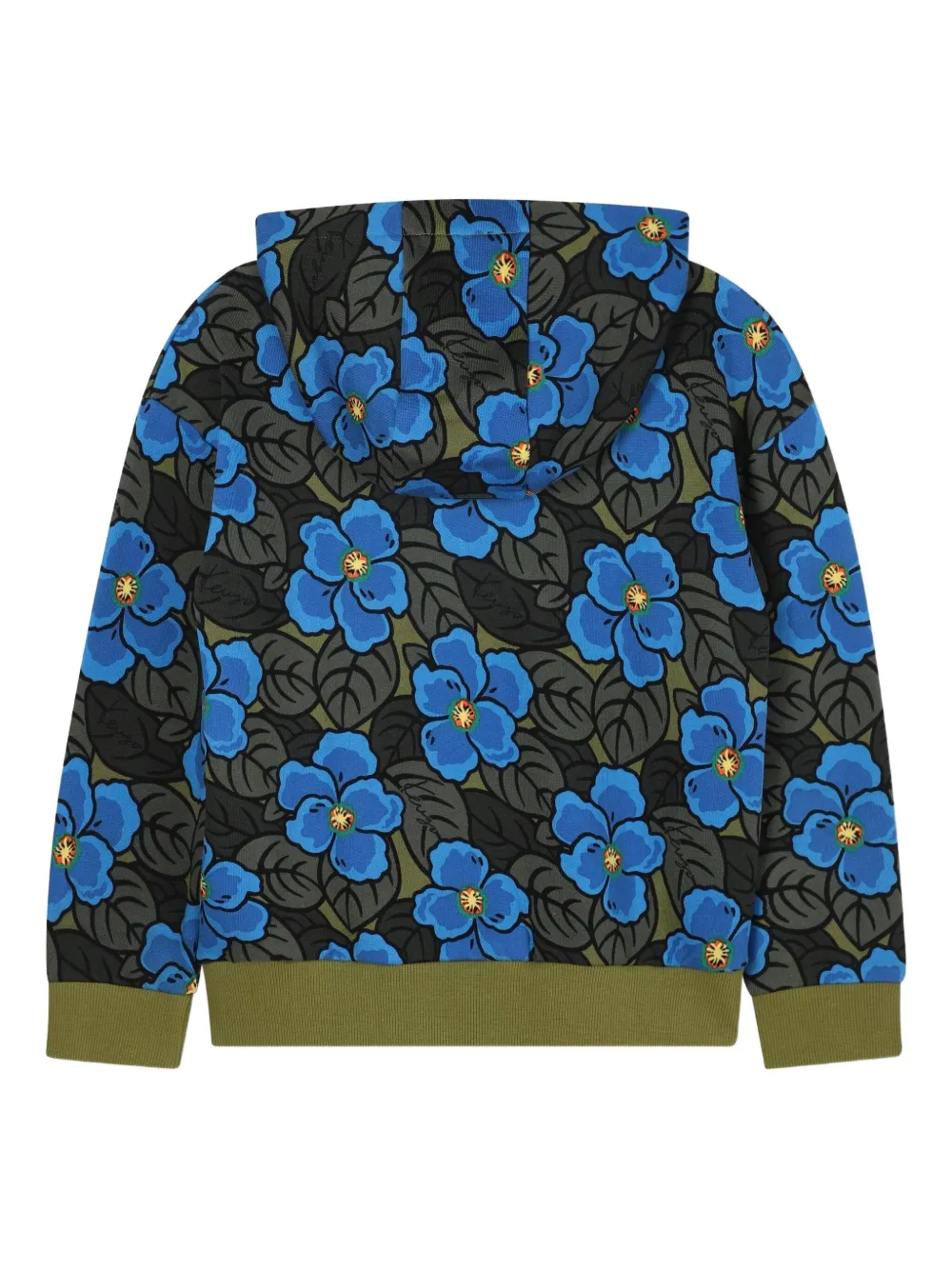 Kenzo Kids Hoodie met bloemenprint Groen
