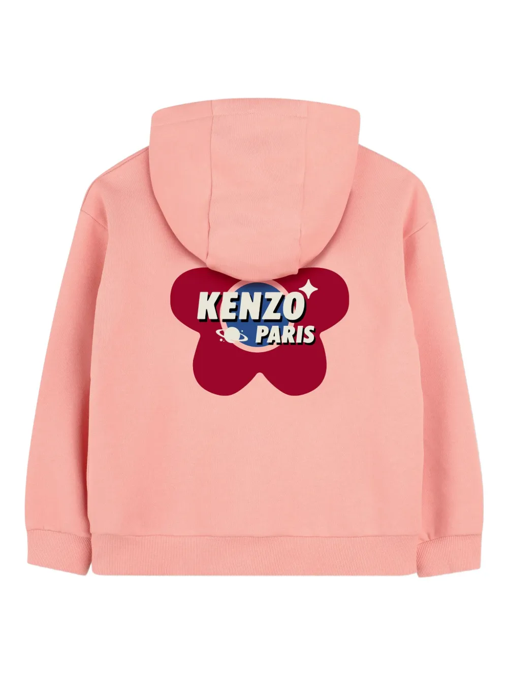 Kenzo Kids Hoodie met bloe print Roze
