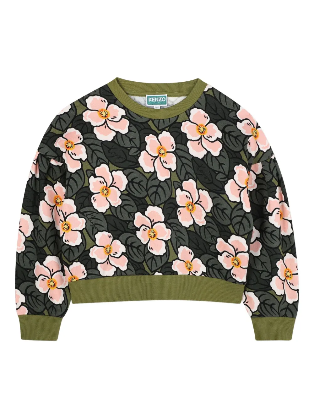 Kenzo Kids Sweater met bloe print Groen