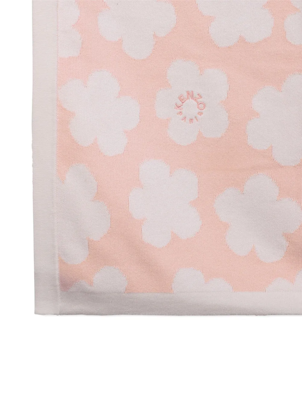 Kenzo Kids Vierkante deken met bloemen-jacquard Roze
